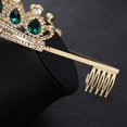 thumbnail image 6 of Bridal Crystal Tiara Princess Emerald Crown Rhinestone Wedding Headpiece Prom Party Bridesmaid Hair Accessories for Women and Girls, 6 of 14