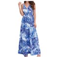 thumbnail image 2 of SMihono Été Boho Maxi Robe pour les Femmes Plus Size Femmes Mode d'Été Bohème Bretelles Robe avec Grand Tempérament de Vacances, 2 of 9