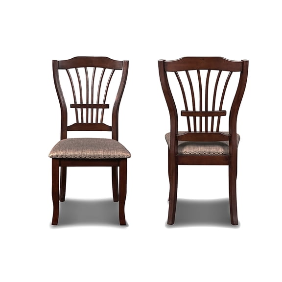New Classic Furniture Bixby Solid Wood and Polyester Dining Chairs in Espresso