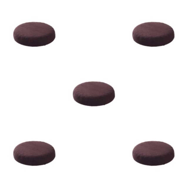 Ruiboury Round Cushion Mildly Waterproofed For Worry-Free Mild Waterproofing Seat Covers dark coffee 5Set