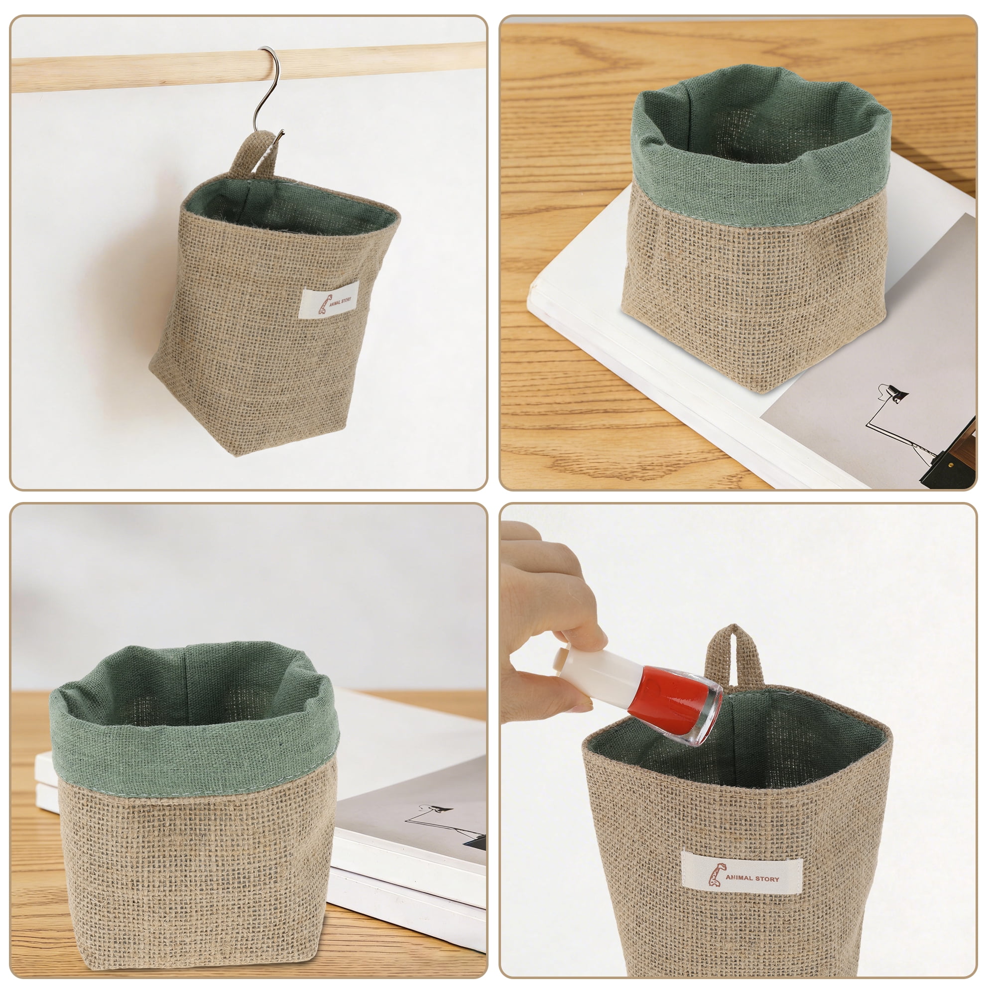 Unique Bargains Simple Reusable Hanging Storage Bags 1 Pc Yellow Brown, Green