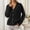 Black, variant on Women's V-sleeve Solid Color Long Sleeved Breasted Casual Fashion Sweater Cardigan