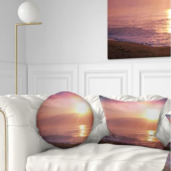 Designart 12" x 20" Purple Polyester Throw Pillow