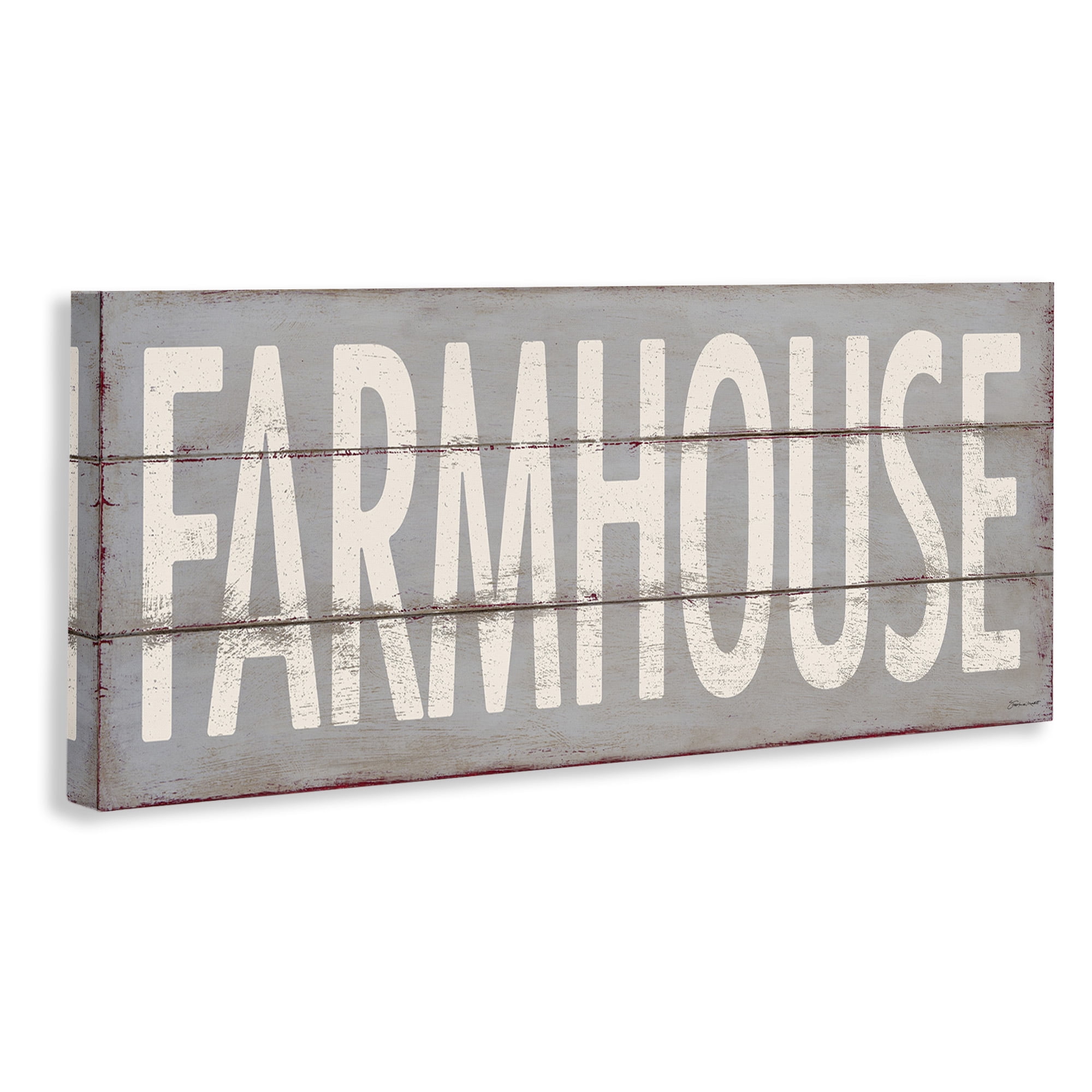Stupell Industries Farmhouse Rustic Planked Design Typography Painting Gallery Wrapped Canvas Art Print Wall Art, 40 x 17