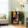 thumbnail image 2 of Dresser for Bedroom with 4 Storage Drawers Mid Century Fifties Modern Atomic Retro Luxurious Graphic Print Colors Dressers Chest of Drawers Steel Framed Fabric Closet Organizers for Entryway, 2 of 7