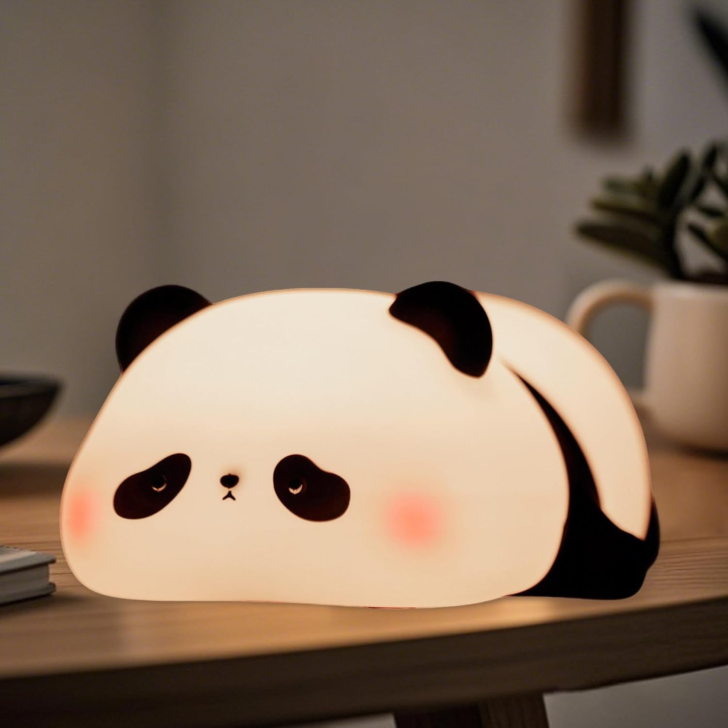 Cute Panda Lamp, LED Panda Night Light for Kids Sleep, Food Grade Silicone Novelty Animal Night Lamps, Dimmable Nursery Squishy Nightlight, Cute Gifts, Office Desk/Baby Boys/Girls Room Decor