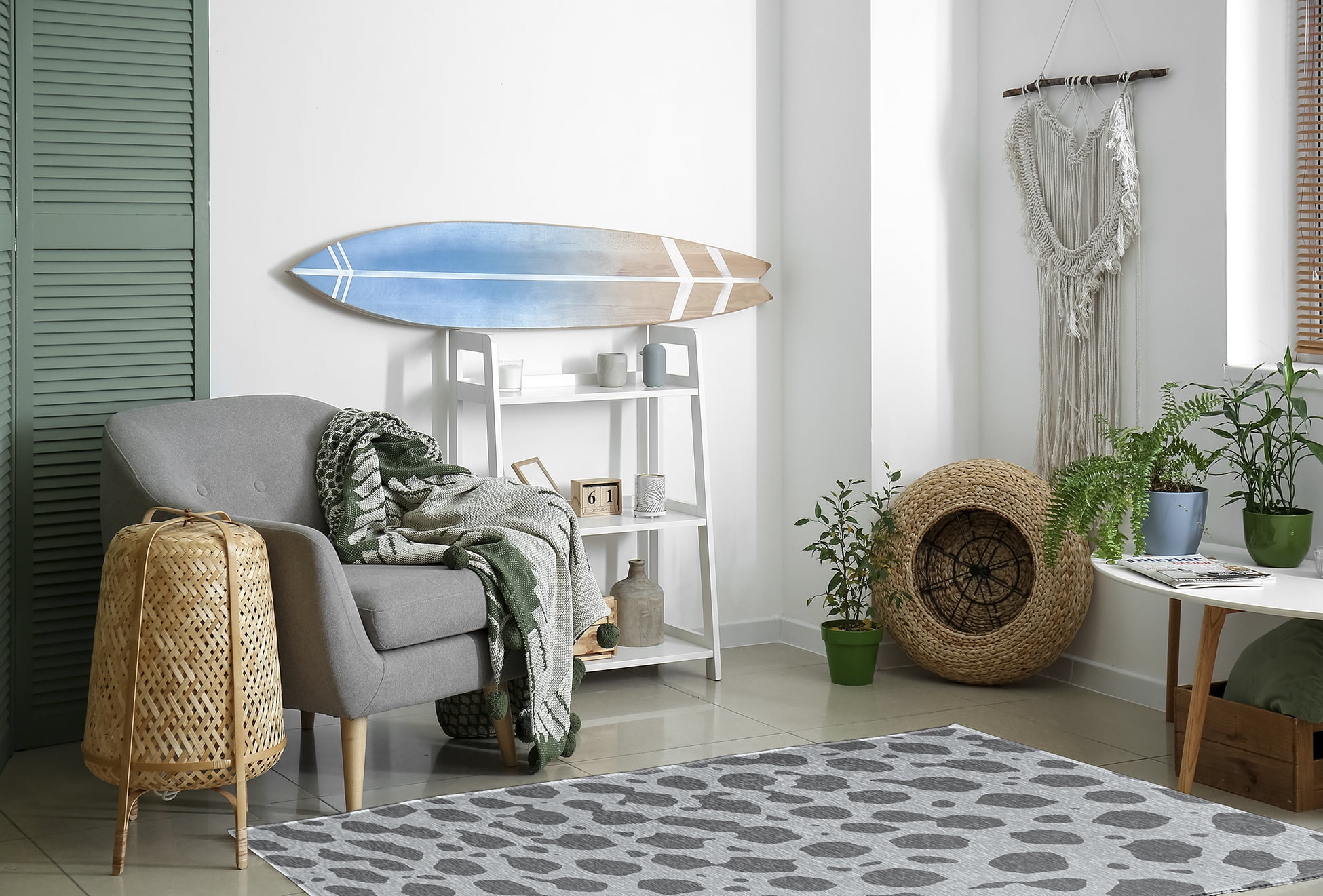 4' x 6' Simply Daisy Leopard Pattern Modern & Contemporary Chenille Area Rug, Dark Grey