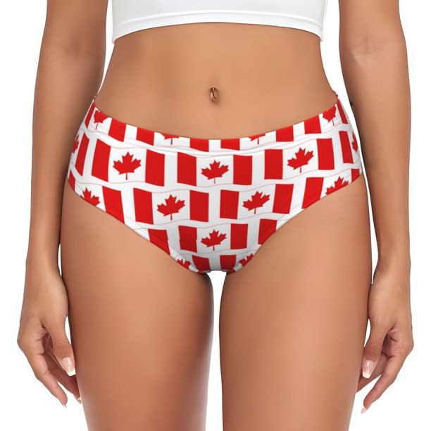 Fotbe Canada Calzones Estampados para Mujer – Ropa Interior de Algodón, Cómoda, Suave y Elástica-Medium