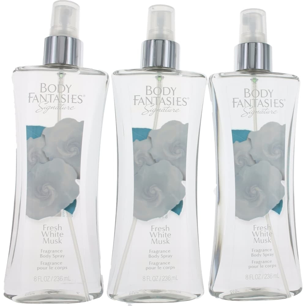 Fresh White Musk by Body Fantasies 3 Pack 8oz Fragrance Body Spray