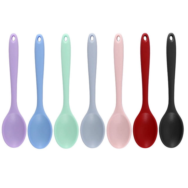 Cuchara de silicona con fugas, más tamaño de cuchara, revuelva, condimento, ensalada, más utensilios de cocina de una pieza con todo incluido