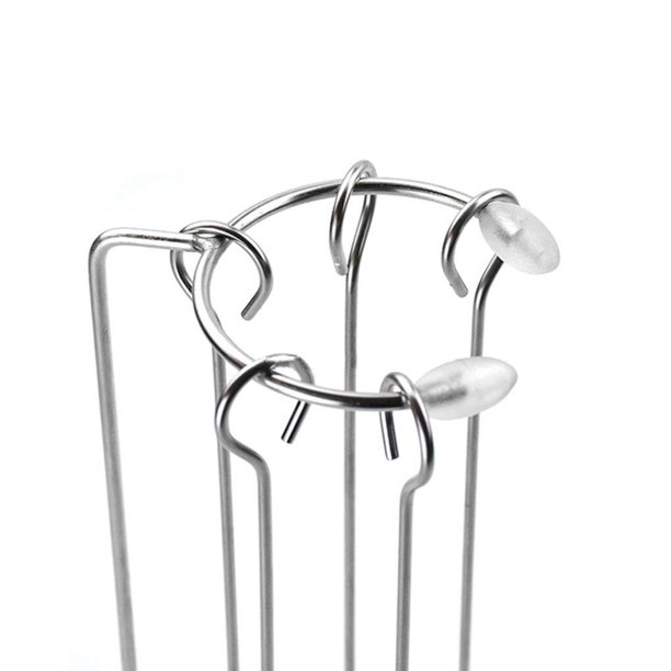 wolftale Portable Stainless Steel BBQ Skewers Needle Rack Grill Holder ...