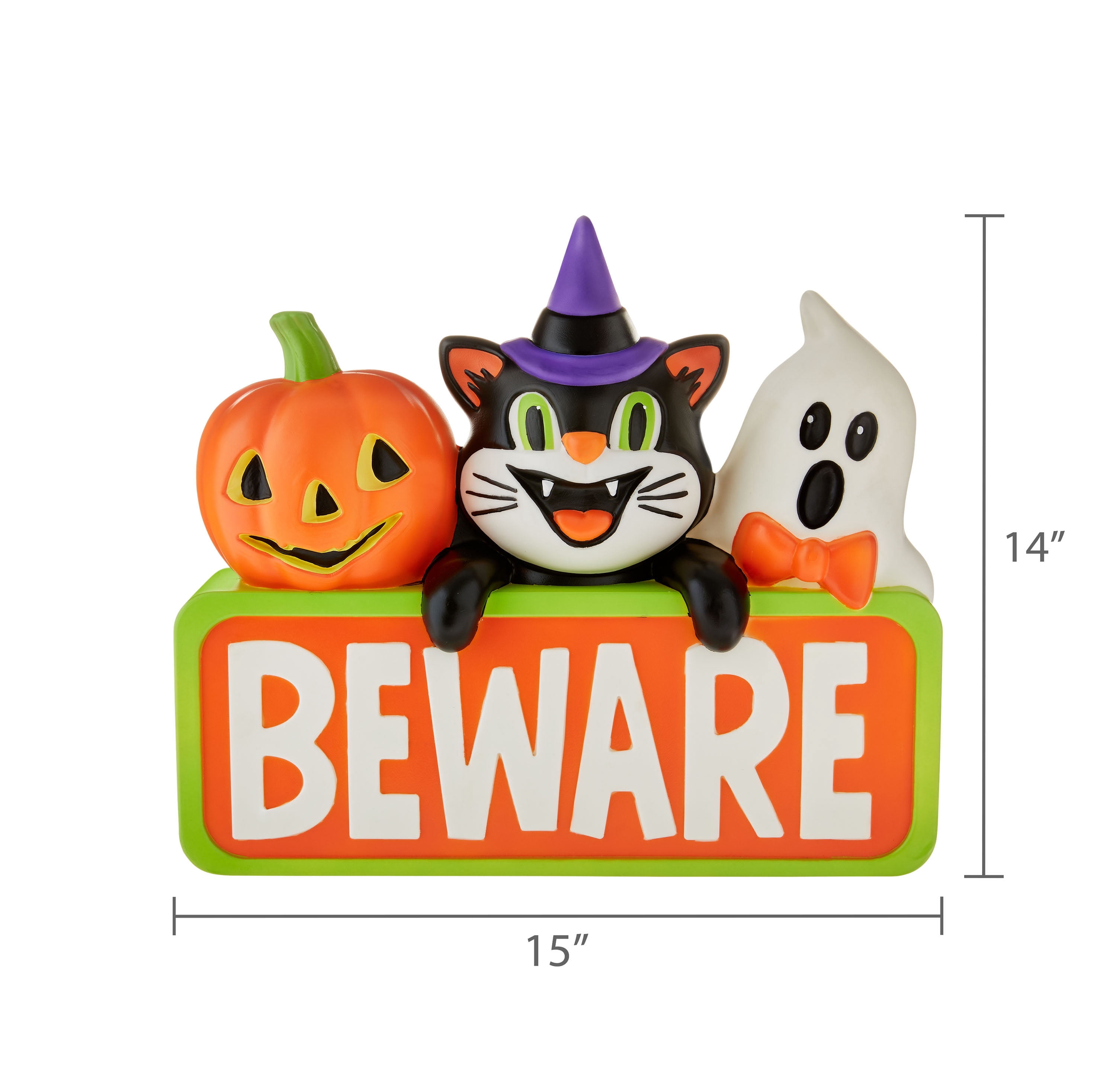 Light-Up Beware Sign Blow Mold, Halloween by Way To Celebrate