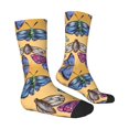 thumbnail image 4 of Yiaed Butterfly 3 Print Great elasticity Crew Socks Sports socks for Men and Women, 4 of 5
