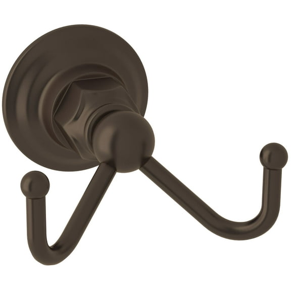 Rohl ROT7DTCB Tuscan Brass Country Bath Double Hook Robe Hook