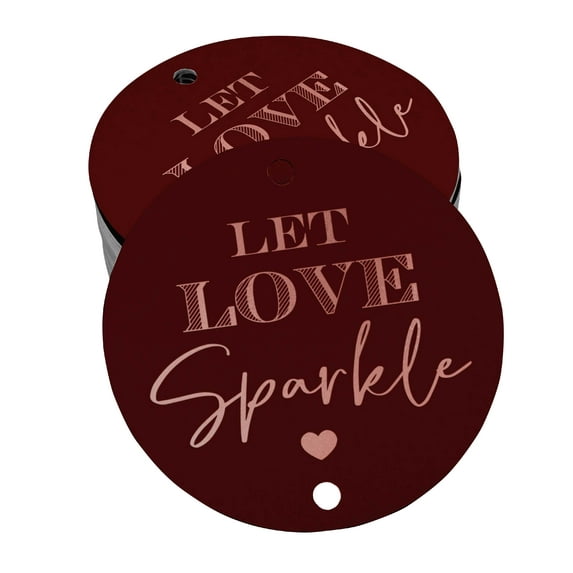 Inkdotpot Rose Gold Foil Paper Hang Tags Let Love Sparkle Wedding Favor Tags 50 Pieces