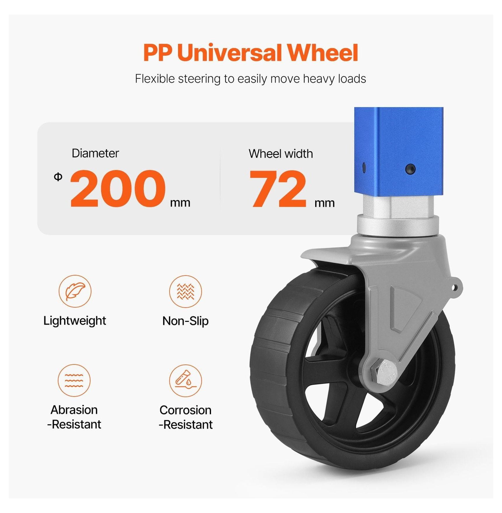 Boat Trailer Jack 1600lbs Swivel Tongue Jack - Heavy Duty Marine Trailer Lift Jack with PP Wheel, Adjustable Height 16.1-26.3", RV & Utility Trailers
