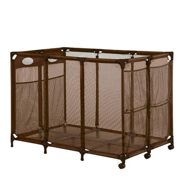 Essentially Yours Pool Noodles Holder, Toys, Floats, Balls and Floats Equipment Mesh Rolling Storage Organizer Bin, Extra Large (30.2" L x 47.2" W x 34" H), Brown