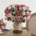thumbnail image 5 of Hometravel Artificial Rose Flower Bouquet, Realistic Fake Roses for Home Decoration, Wedding Handheld or Wall Arrangement, Long Lasting Centerpiece, Red, 5 of 8