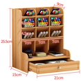 thumbnail image 2 of Organizador de escritorio de madera para oficina, portalápices, caja de almacenamiento de papelería, accesorios de escritorio, 2 of 9