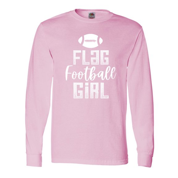 Inktastic Flag Football Girl Long Sleeve T-Shirt