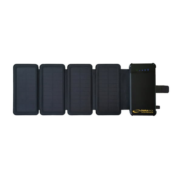 Go Power Power Bank GP-DURAPACK-8W Capacité 10000mAh; Sortie Micro USB 5 Volts 2 Ampères; Connexions USB Doubles; Panneau Solaire Monocristallin 8 Watts Quatre Panneaux 2 Watts; Noir; Modèle DuraPack