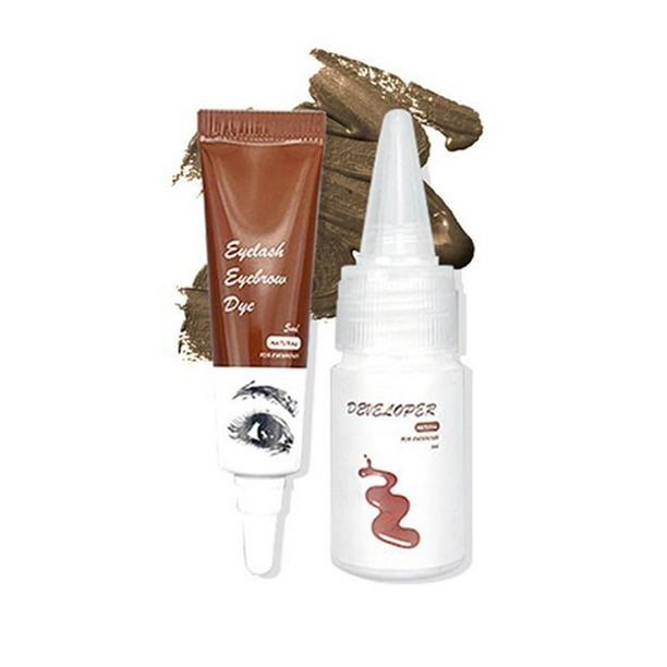 Wartleves Kit completo de tinte para cejas, pestañas, cejas, crema colorante de larga duración, marrón/ OFERTA