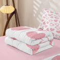 thumbnail image 5 of Erosebridal Cartoon Hearts Zipper Twin Comforter Sets with Fitted Sheet and 2 Pillowcases, Kawaii HeartZipper Bedding Set, Pink Reversible, Soft Pink, Pink Reversible, 5 of 7