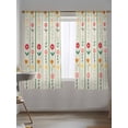 thumbnail image 5 of Sheer Curtains 63 Inch Length, Green Spring Floral Semi Sheer Curtains Light Filtering Window Treatment, Colorful Summer Flowers Vintage Botanical Privacy Voile Drapes for Living Room 52x63 Inch, 5 of 7