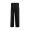 thumbnail image 6 of UJNDER Women's Linen Pants Elastic High Waist Drawstring Wide Leg Palazzo Yoga Trousers Black L, 6 of 8