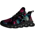 thumbnail image 3 of Uminder Womens Running Shoes Flower Skull Sneakers Black Shoes Size 5, 3 of 5