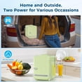 thumbnail image 4 of 4L/6 Cans Mini Fridge without Freezer,Portable Compact Refrigerator for Makeup Skin Care,Cooler and Warmer 2 Mode for Bedroom,Car,Office Dorm,Small Cooler for Drink/Cosmetics/Beverage/Wine - Green, 4 of 7