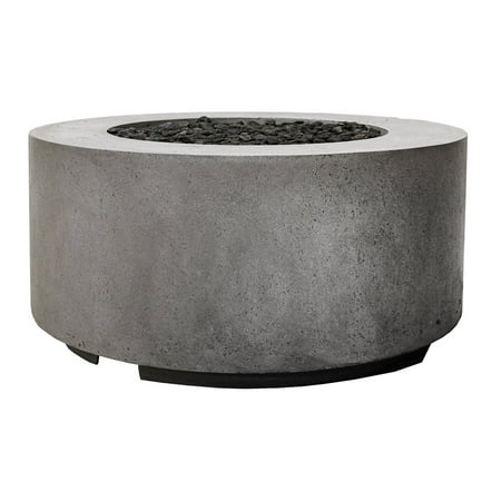

Prism Hardscapes Cilindro Match Light Concrete Gas Fire Pit Natural Gas Pewter 36x36-Inch