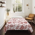 thumbnail image 4 of Boho Red Floral Tapestry for Bedroom Wall Hanging Tapestry, Vintage Farmhouse Paisley Plant Leaf Ceiling Backdrop Tapestries Poster Blanket Wall Decor for Teens Room Living Room Dorm 59" x 90", 4 of 8