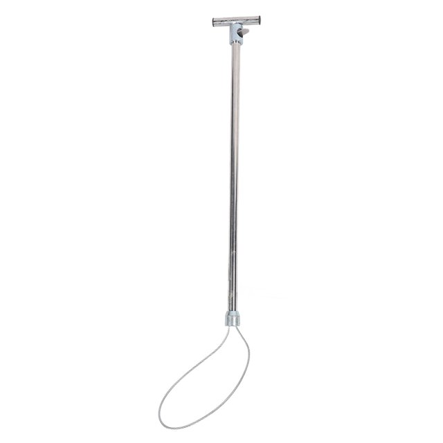 livestocktool - poste para atrapar perros, soporte para cerdos, poste para atrapar cerdos, herramienta para atrapar animales de acero inoxidable para equipos de: colector de cerdos portátil de acero inoxidable con mango en T, varilla cilíndrica y lazo de cable ajustable en la base para sujetar animales medianos y pequeños; fondo blanco. A menudo usado también como herramienta portátil para manipular reptiles pequeños durante transporte seguro.