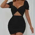 thumbnail image 4 of Birdeem Robes pour Femmes Mode Féminine Manches Bouffantes Creuses Robe à Manches Courtes, 4 of 12