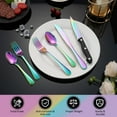 thumbnail image 5 of KOOMADE 24-Piece Mirror Polish Rainbow Stainless Steel Flatware Sets Service for 4, 5 of 9