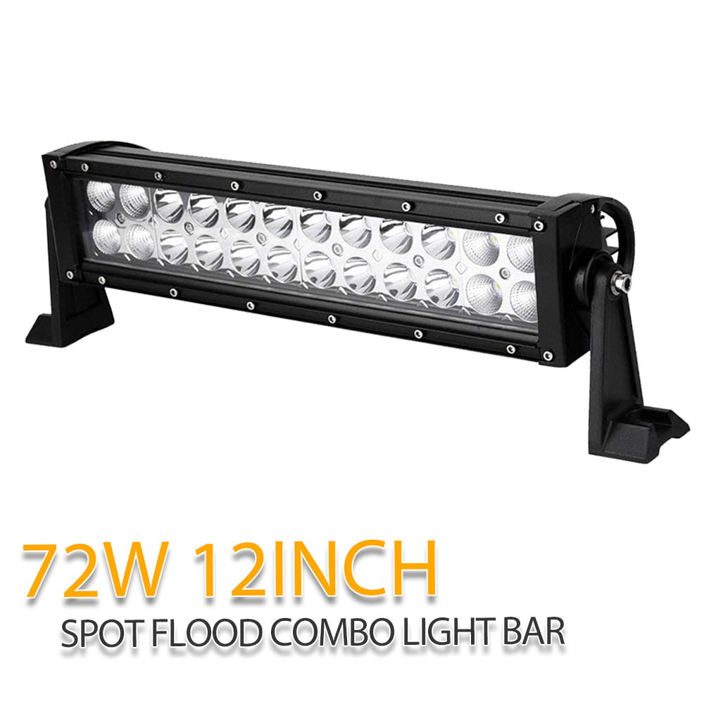 12 Inch 72W Led Work Light Bar Flood&Spot Fog Boat Offroad Driving Lamp 4WD Ford