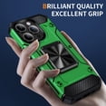 thumbnail image 2 of Designed for iPhone 14 Pro Back Case, 360 & 180 Degree Rotatable Kickstand Armor Design Ultra Shockproof Drop Protective Heavy Duty Luxury Anti-falling for iPhone 14 Pro, Green, 2 of 7