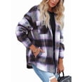 thumbnail image 2 of Women'S Flannel Plaid Shacket Fall Outfits Long Sleeve Button Down Shirts Jacket Coats with Side Pockets M, 2 of 9