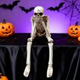 thumbnail image 6 of Halloween Fireplace Decor with Skeleton Statues, Resin See/Hear/Speak No Evil Skull Figurines, Horror Theme Courtyard & Indoor Decorative Ornaments for Halloween, 6 of 6