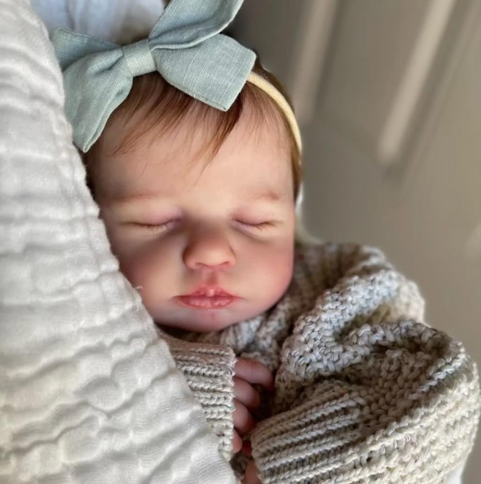 Lifelike Reborn Baby Dolls - 20inch Sleeping Realistic Newborn Baby Doll with Cloth Body for Cuddling, Doll for Kids 3+ Role Play
