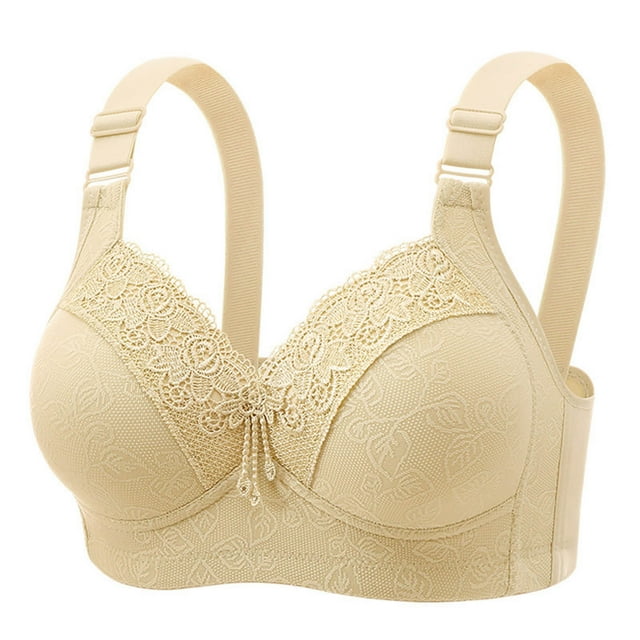 Women's Wirefree Lace Bra, Breathable Comfort Adjustable Strap Lightweight Support for Everyday Wear