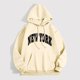 thumbnail image 2 of Sudadera con capucha Gibobby con estampado de letras para Mujer Beige S, 2 of 4