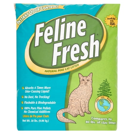 Feline Fresh Natural Pine Cat Litter, 20-lb (Best Biodegradable Cat Litter)