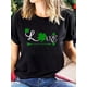 thumbnail image 1 of St Patrick's Day T-shirt-Fun and Festive Atmosphere, Black T-shirt with Green Clover Print, Casual CCamisetas de verano para mujer, manga corta, cuello redondo, casual, lindo, con gráficos, camisetas, 1 of 6