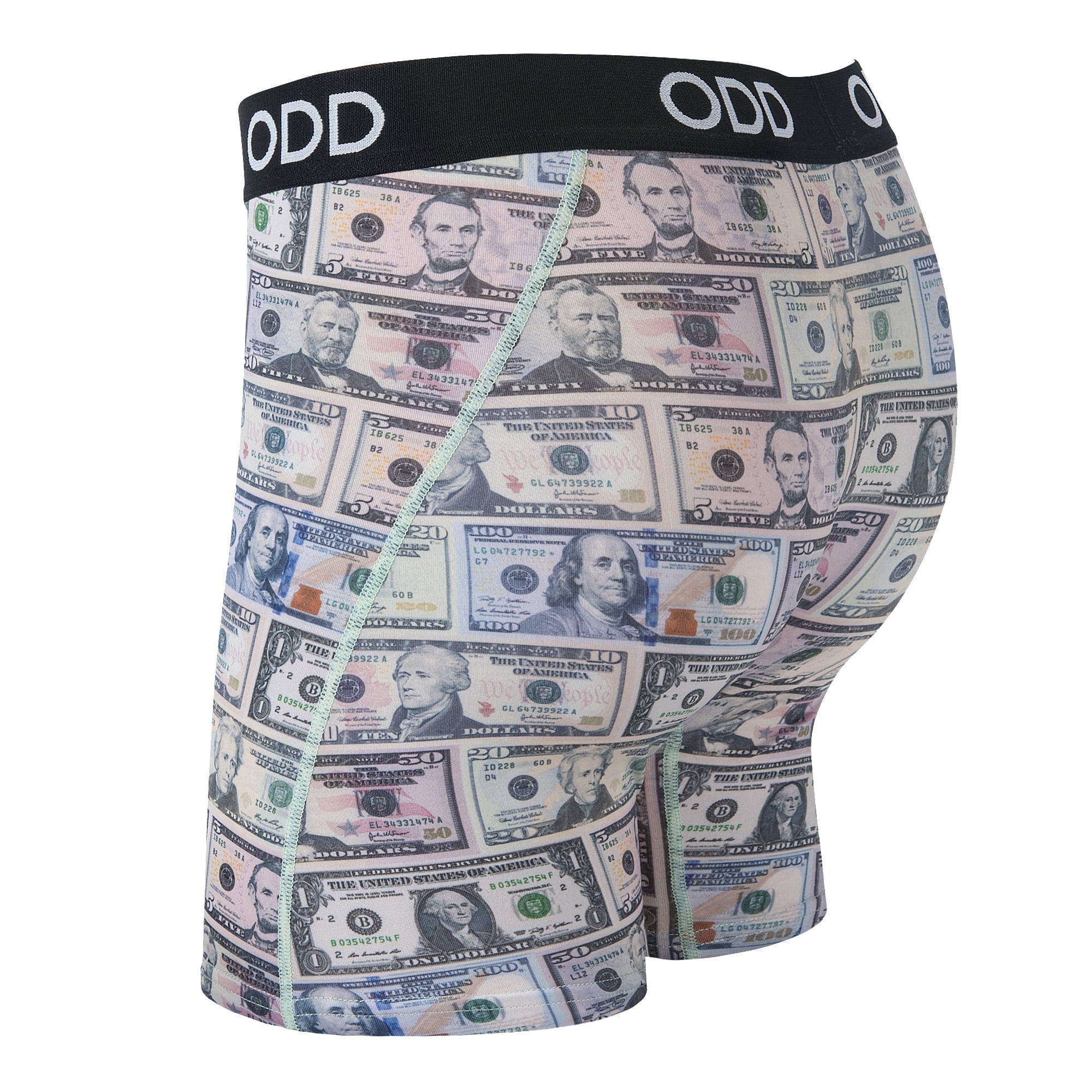 Odd Sox Men's Novelty Underwear Boxer Briefs Cash Money Bills Graphic Print  -Large