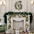 thumbnail image 7 of 9FT Pre-Lit Battery Operated Christmas Garland – Realistic Artificial Holiday Garland with Red Flowers, Bow Balls & Lights for Fireplace Mantel, Stair Banister & Outdoor Décor, 7 of 7
