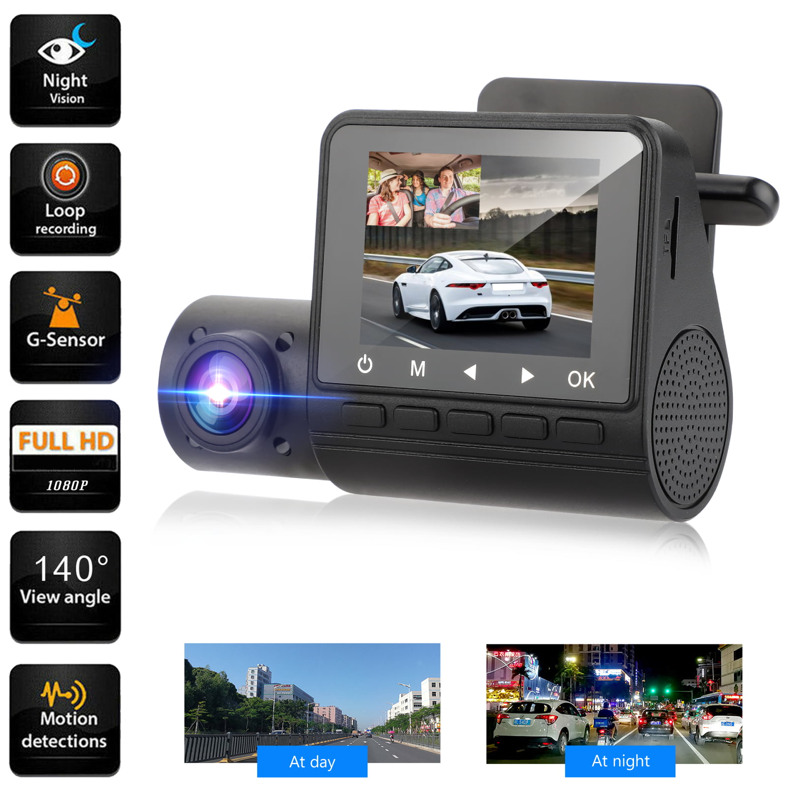 Car Camera Motion Support Detection 1080 Bluetooth Dvr Hidden 3inc Full Rotation 