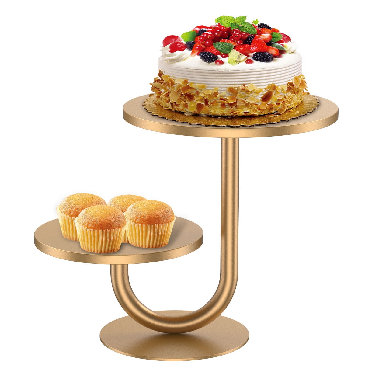 2 Tier Cake Stand Round Mental Cake Stand Cupcake Holder Multi purpose