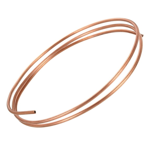Uxcell 2mm ID 4mm OD 1mm Thick 99.9% Copper Tube, 3.28Ft Seamless Round Pipe Tubing for Refrigeration and Industry